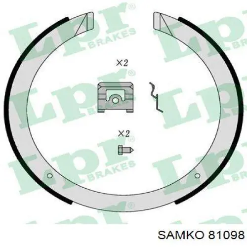 Колодки ручника 81098 Samko