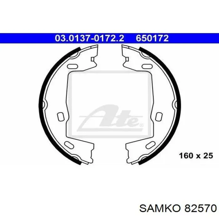 Тормозные колодки стояночного тормоза Samko 82570 цена, от 11.71 USD
