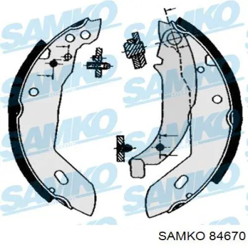 84670 Samko колодки тормозные задние барабанные