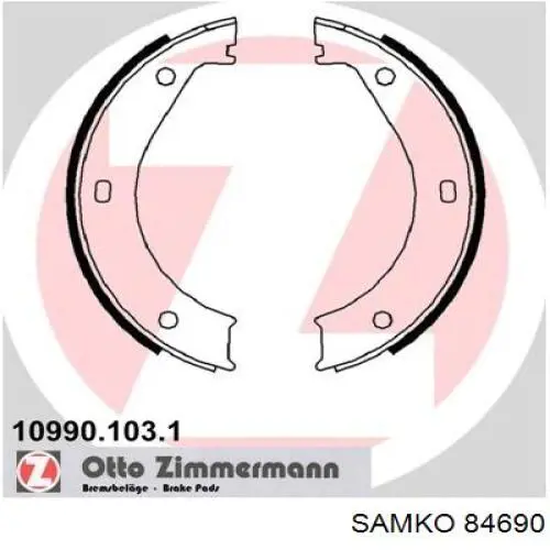 Тормозные колодки стояночного тормоза Samko 84690 цена, от 12.21 USD