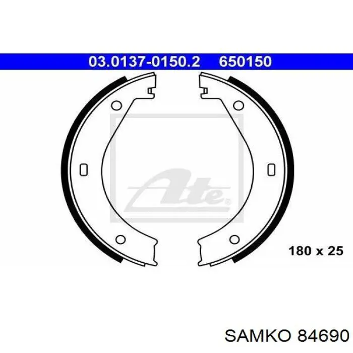 Купить 84690 Samko Колодки ручника/стояночного тормоза
