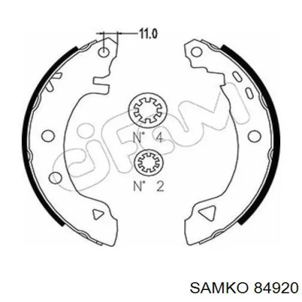 84920 Samko Барабанные тормозные колодки