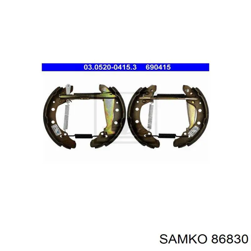 Купить 86830 Samko Задние барабанные тормозные колодки
