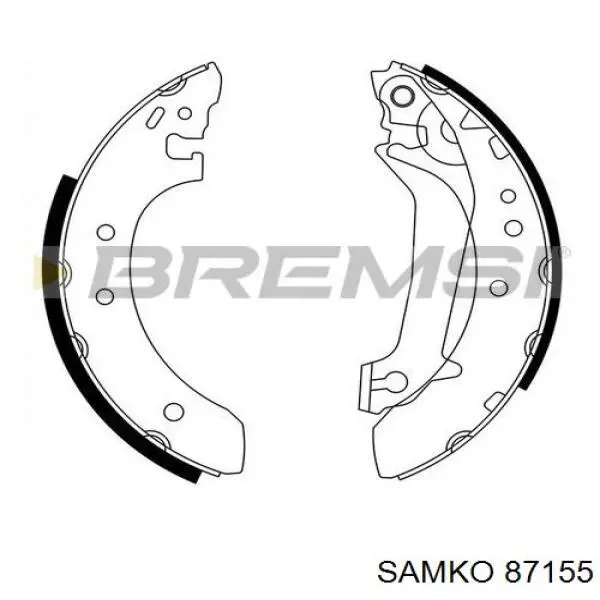 Zapatas de frenos de tambor traseras 87155 Samko