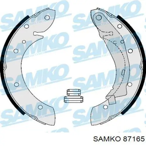 Колодки тормозные задние барабанные, в сборе с цилиндрами, комплект 87165 Samko