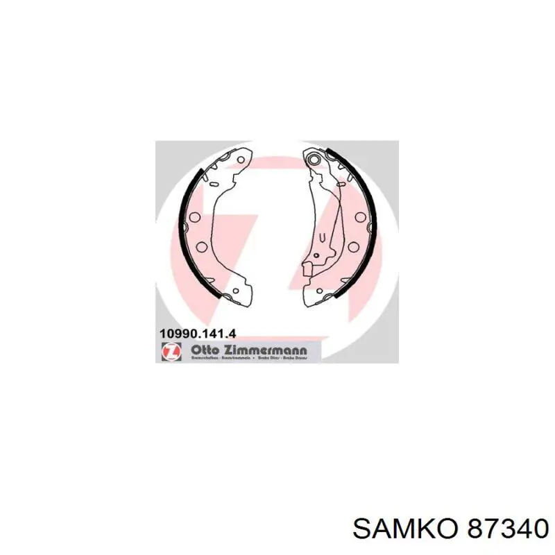 Купить 87340 Samko Задние барабанные тормозные колодки