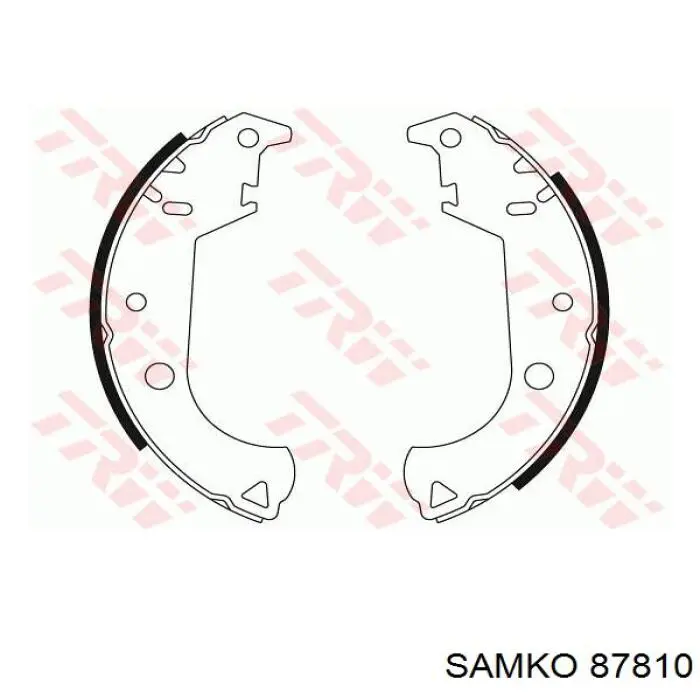 Купить 87810 Samko Задние барабанные тормозные колодки
