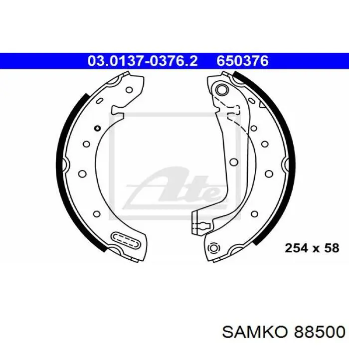 Купить 88500 Samko Задние барабанные тормозные колодки