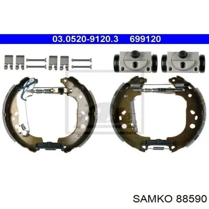 Купить 88590 Samko Задние барабанные тормозные колодки