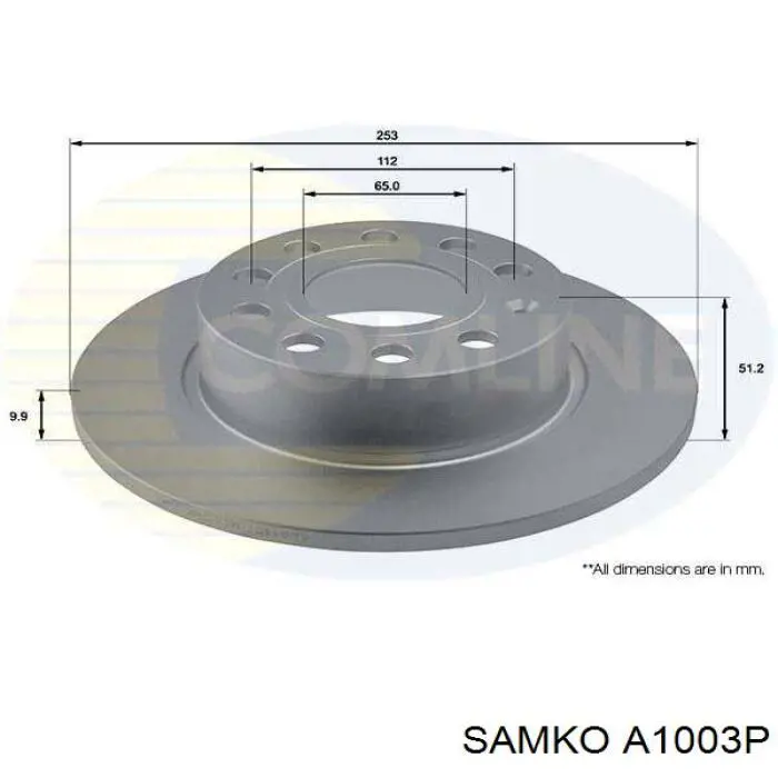 Задний тормозной диск Samko A1003P цена, от 20.24 USD