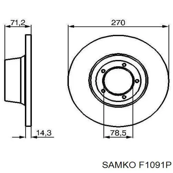 Тормоз дисковый передний Samko F1091P цена, от 31.43 USD