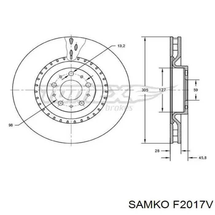 Купить F2017V Samko Ротор тормозной