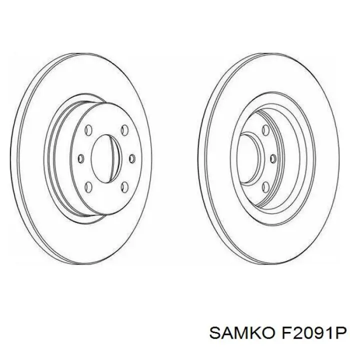 Передние тормозные диски F2091P Samko