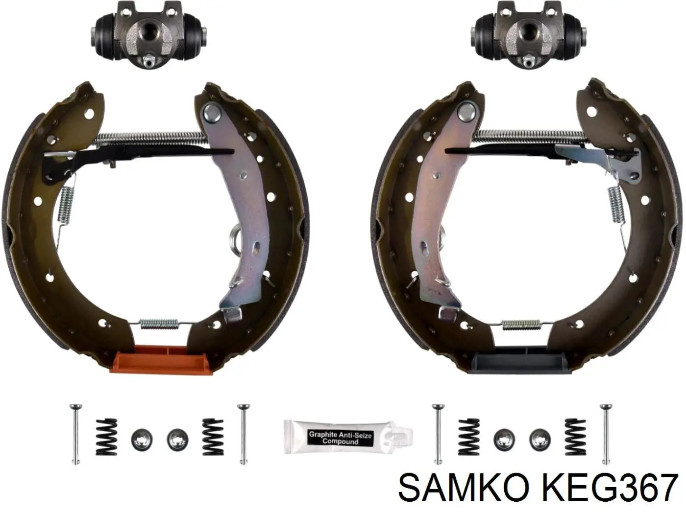 Колодки тормозные задние барабанные, в сборе с цилиндрами, комплект KEG367 Samko
