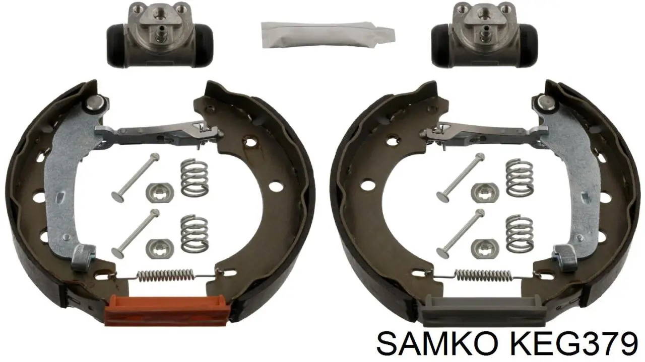 Колодки тормозные задние барабанные, в сборе с цилиндрами, комплект KEG379 Samko
