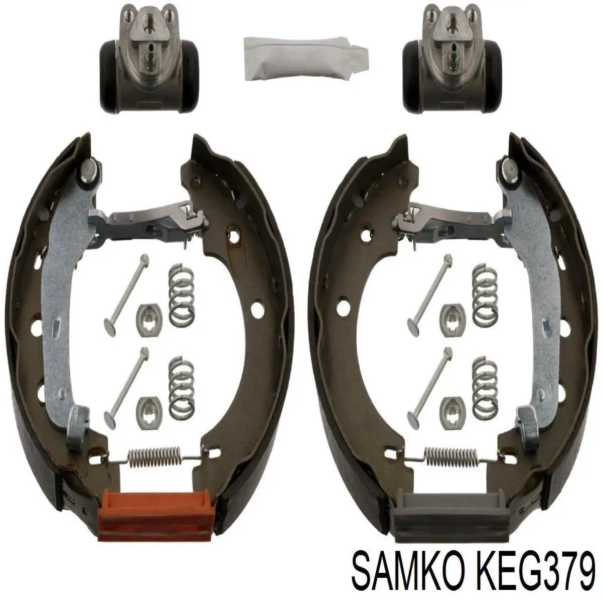 Купить KEG379 Samko Колодки тормозные задние барабанные, в сборе с цилиндрами, комплект