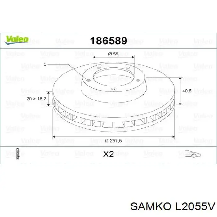 Купить L2055V Samko Ротор тормозной