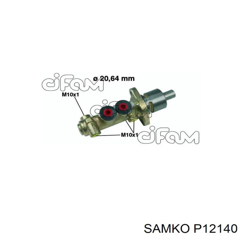 Цилиндр главный тормоза (гидротормозов) Samko P12140 цена, от 37.97 USD