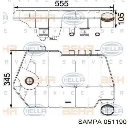 Купить 051190 Sampa Otomotiv‏ Водяной бачок системы охлаждения