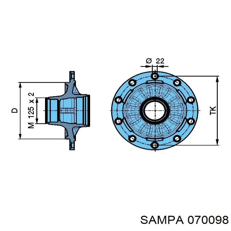 Купить 070098 Sampa Otomotiv‏ Ступица переднего колеса