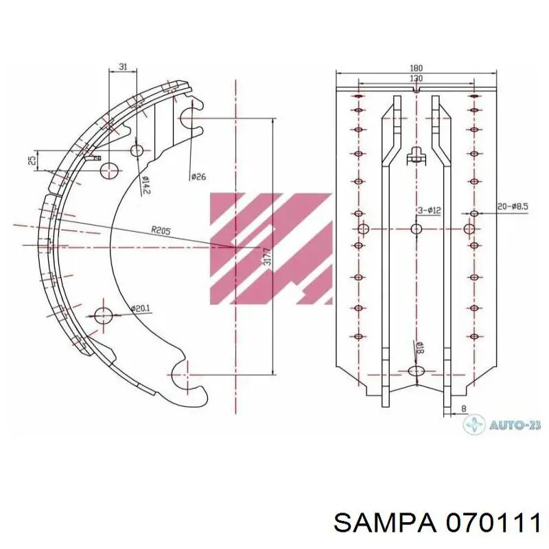 Купить 070111 Sampa Otomotiv‏ Пружина задних барабанных тормозных колодок