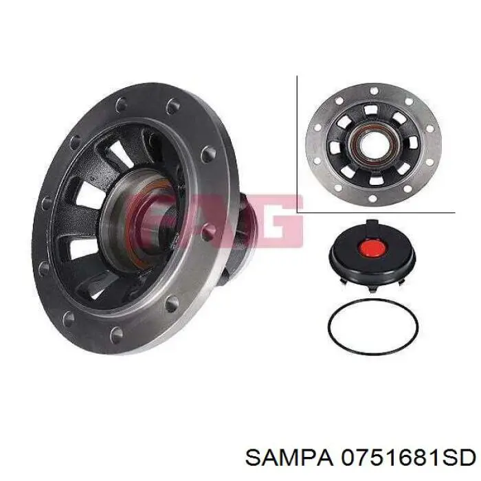 Ступицы задних колес Sampa Otomotiv‏ 0751681SD цена, от 328.80 USD