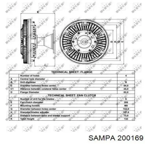 Вискозная муфта Sampa Otomotiv‏ 200169 цена, от 170.28 USD