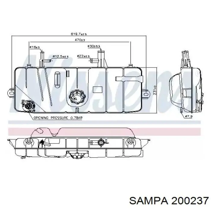 Купить 200237 Sampa Otomotiv‏ Водяной бачок системы охлаждения