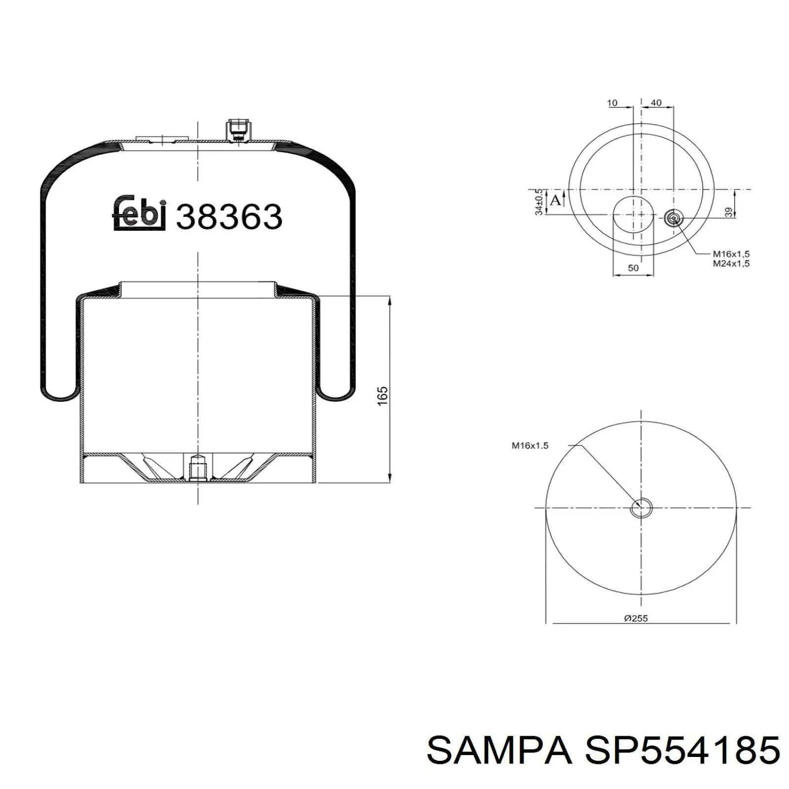 SP554185 Sampa Otomotiv‏ Пневморессора задняя