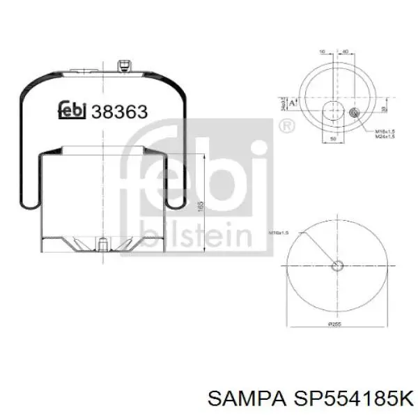 SP554185K Sampa Otomotiv‏ Пневморессора задняя
