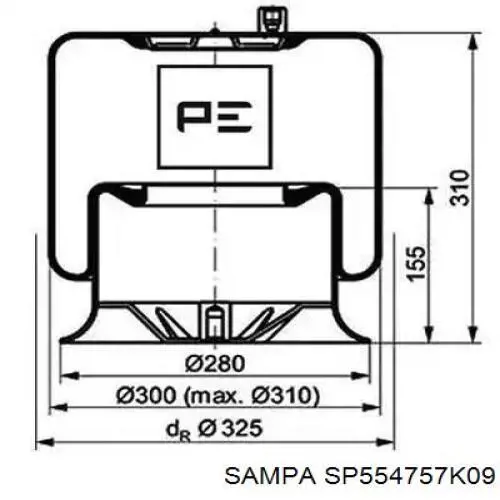 SP554757K09 Sampa Otomotiv‏ Пневмоподушка моста