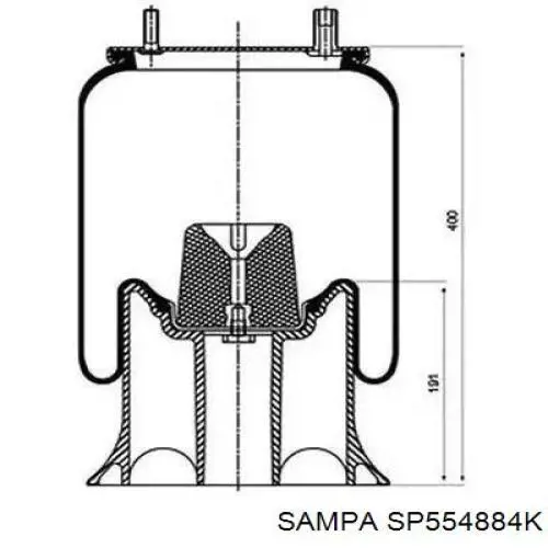 SP554884K Sampa Otomotiv‏ Пневмоподушка моста