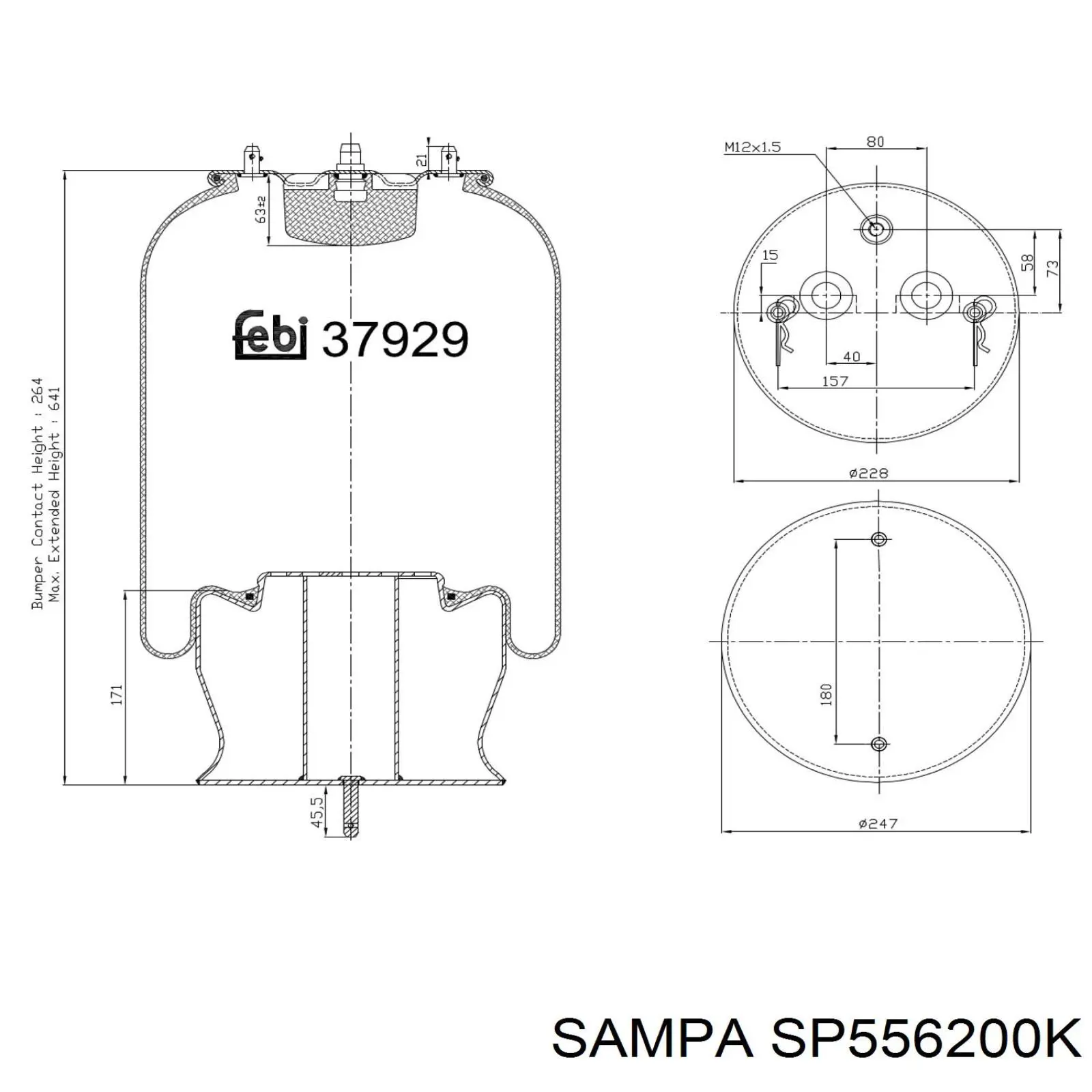SP556200K Sampa Otomotiv‏ Пневмоподушка моста