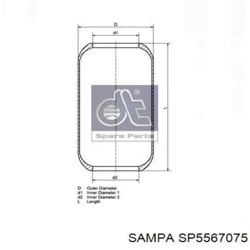 SP5567075 Sampa Otomotiv‏ Пневмоподушка моста