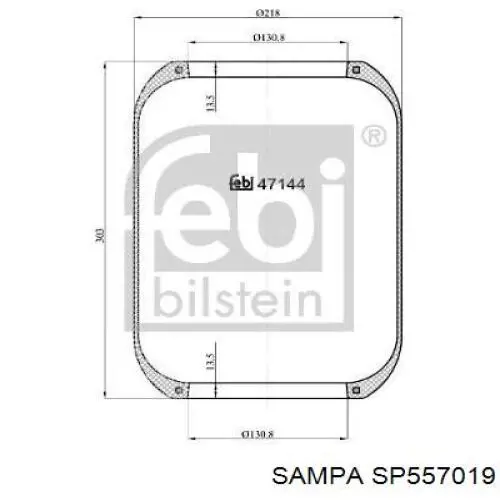 Пневмоподушка/пневморессора моста заднего Sampa Otomotiv‏ SP557019 цена, от 42.07 USD