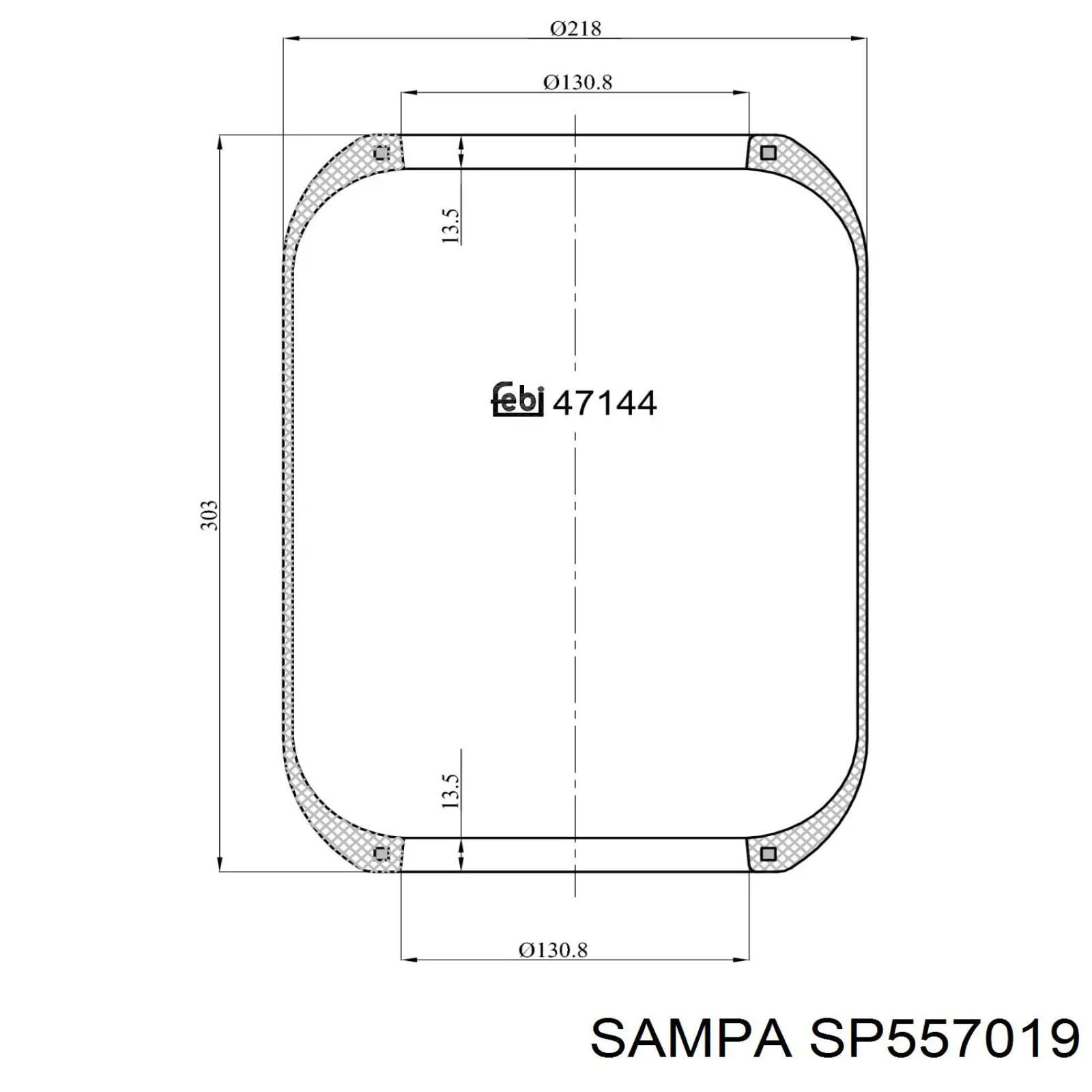 Купить SP557019 Sampa Otomotiv‏ Пневмоподушка (пневморессора) моста заднего