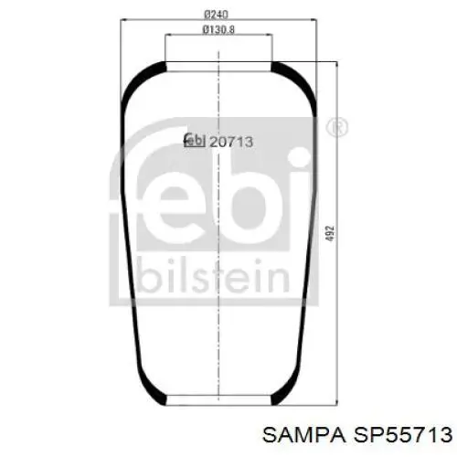 Пневмоподушка (пневморессора) моста заднего SP55713 Sampa Otomotiv‏
