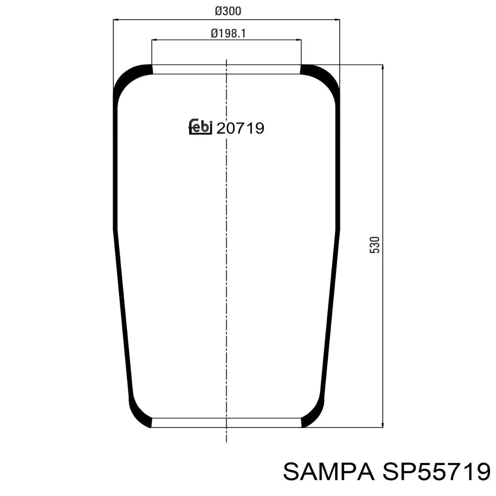 Купить SP55719 Sampa Otomotiv‏ Пневмоподушка/пневморессора моста