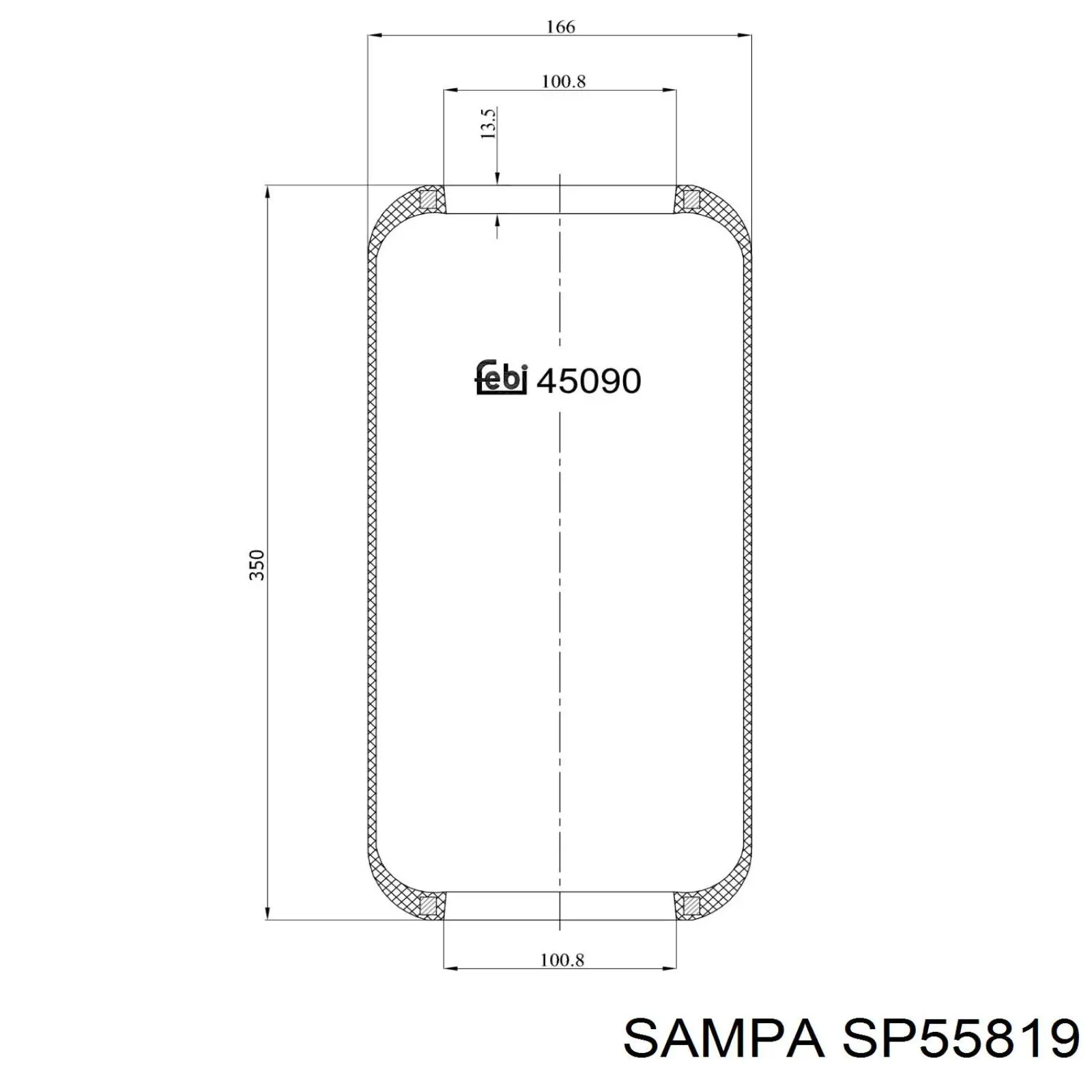 SP55819 Sampa Otomotiv‏ Пневморессора задняя