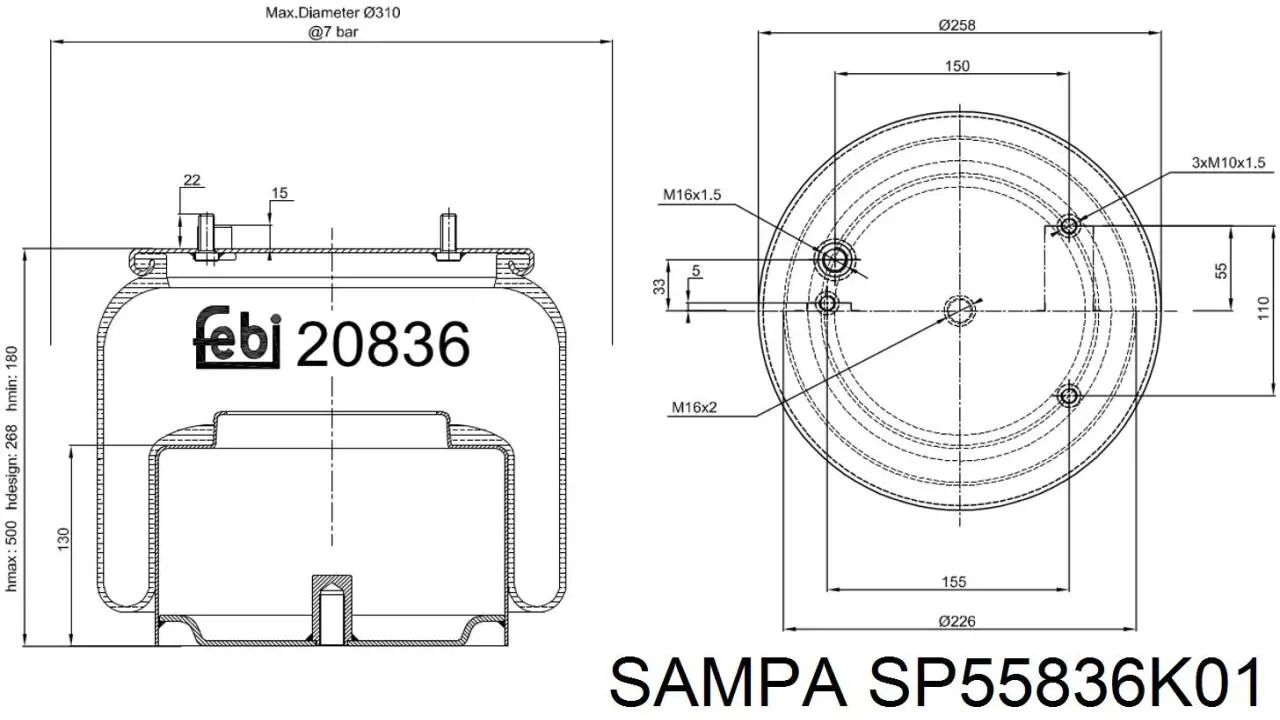 SP55836K01 Sampa Otomotiv‏