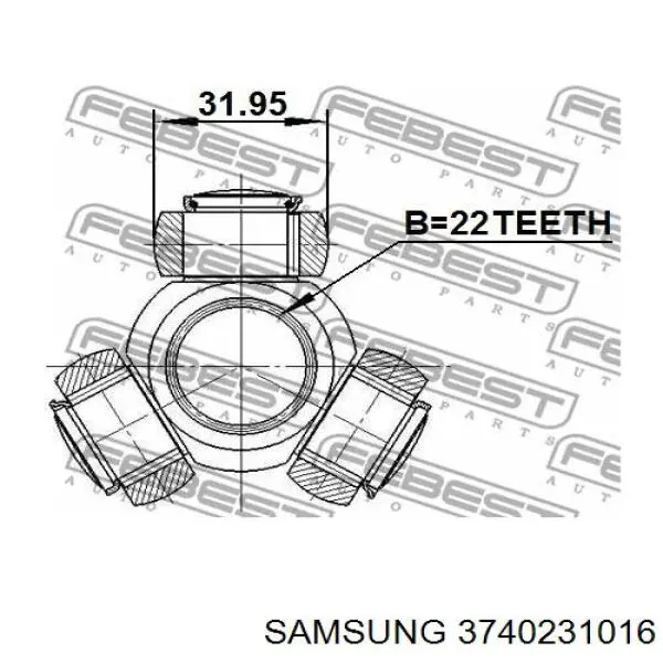 Правая полуось 3740231016 Samsung