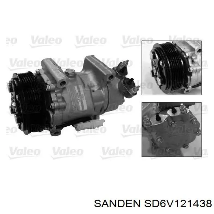 Купить SD6V121438 Sanden Компрессор климатической установки