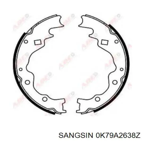 Задние барабанные колодки 0K79A2638Z Sangsin