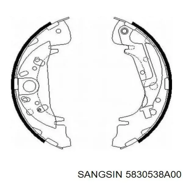 Задние барабанные колодки 5830538A00 Sangsin