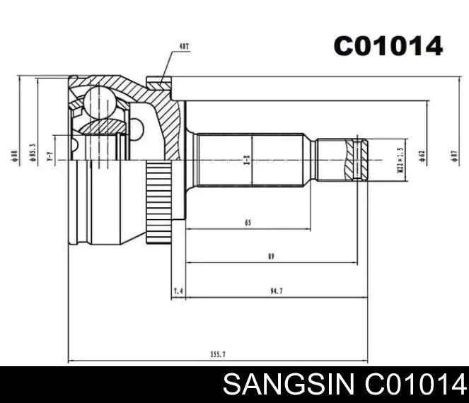 ШРУС наружный передний C01014 Sangsin