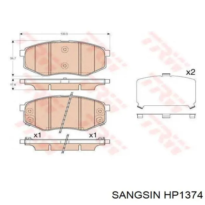 HP1374 Sangsin Колодки передние
