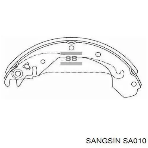 SA010 Sangsin колодки тормозные задние барабанные