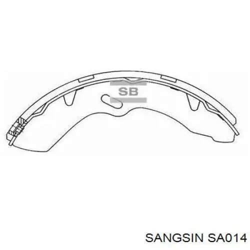 Купить SA014 Sangsin Задние барабанные тормозные колодки