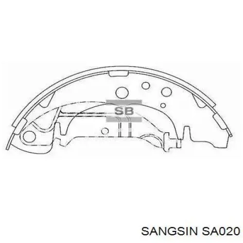 SA020 Sangsin колодки тормозные задние барабанные
