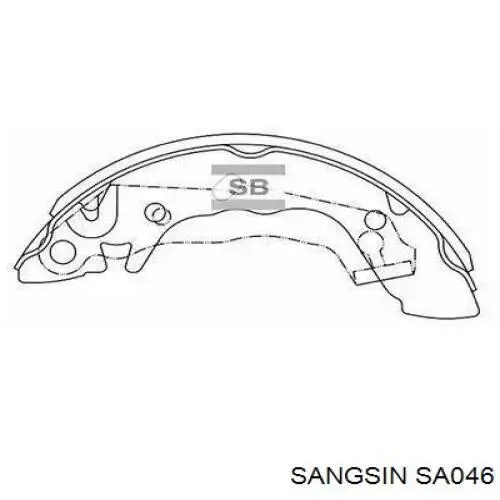 SA046 Sangsin колодки тормозные задние барабанные